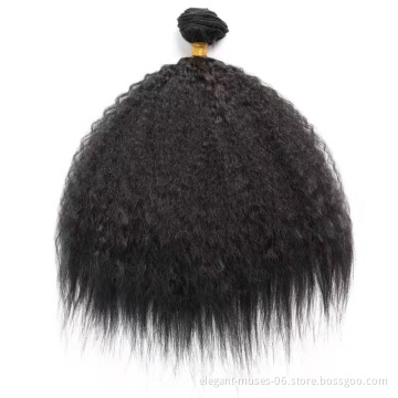 wholesale Large Stock kinky synthetic Hair Weave Bundles Afro Kinky Curly Hair in xuchang factory